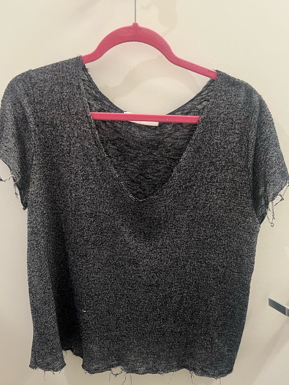 Washed V-Neck Women’s Tee in Charcoal Gray by Urban Outfitters